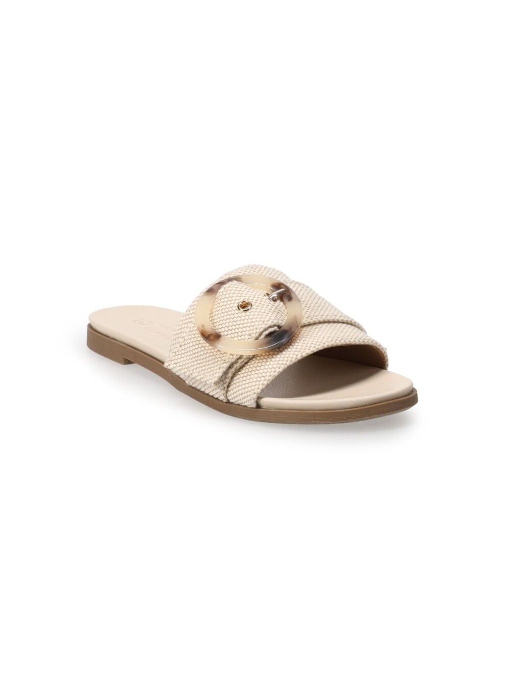 LC Lauren Conrad Henna Circle Buckle Slides
